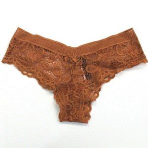 Victoria's Secret Lace Mesh Back Sheer & Logo Cheeky Panty Size S